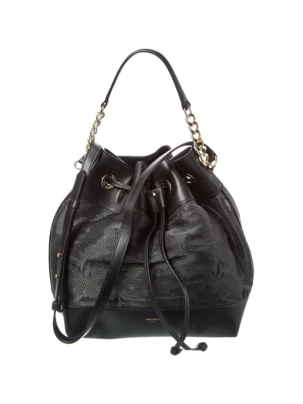 JIMMY CHOO Juno Jc Logo Mesh Drawstring Bag